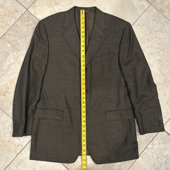 Canali Proposta Blazer Men 52R Brown Houndstooth Wool Cashmere Sports Coat Italy - Picture 7 of 11